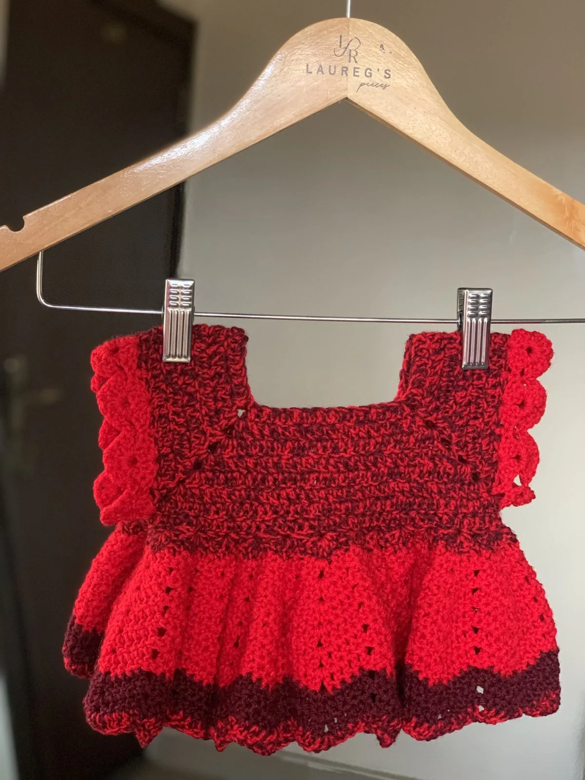 Red crochet wearable
